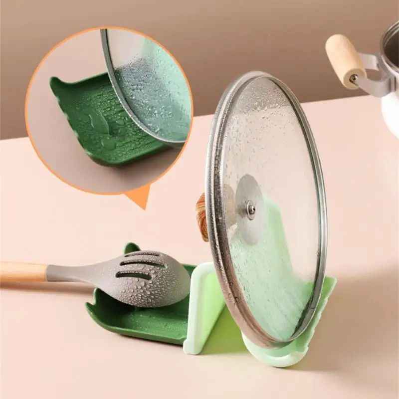 Multifunctional Kitchen Pot Cover Rack Spatula Soup Spoon Plastic Desktop Pot Cover Rack Storage Rack Artifact