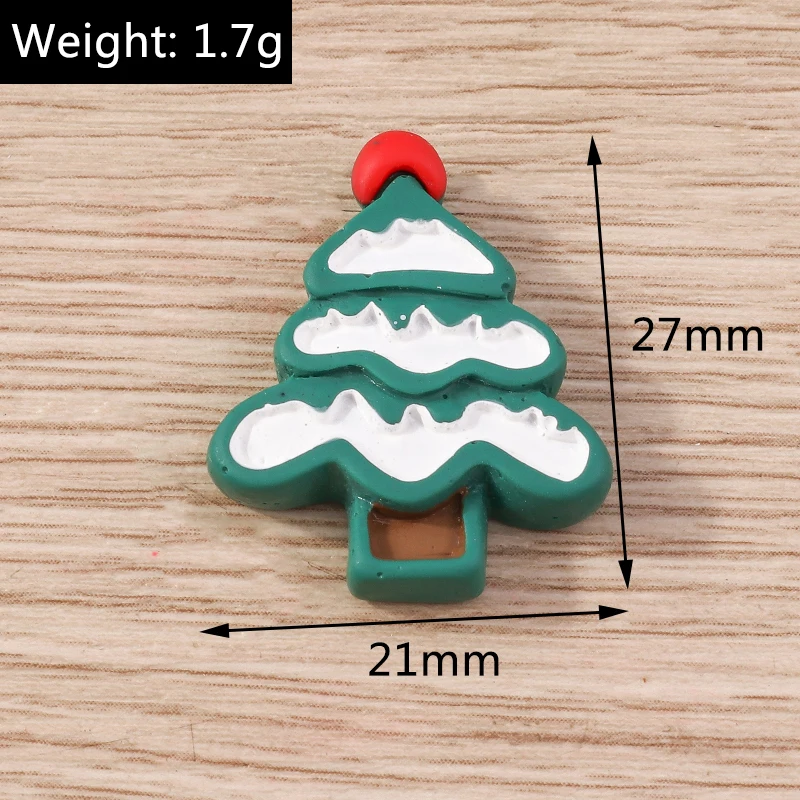 Tusember 10 Stück Niedliche Weihnachts-Dekorationen: Weihnachtsmann, Elch, Schneemann, Flache Harz-Cabochons für DIY Scrapbooking, Haarspangen und Broschen – Detail 5