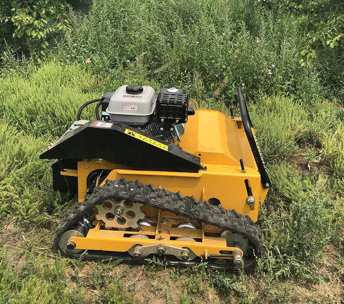 หุ่นยนต์กําเนิด CE EPA ระบบใหม่ตัวควบคุมอุตสาหกรรมเครื่องตัดหญ้าอัตโนมัติรีโมทคอนโทรลเครื่องตัดหญ้าตีนตะขาบ