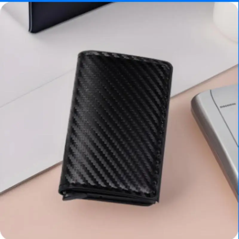 Rfid Aluminum Men Wallet Card Holders Purse Carbon Fiber Men Business Wallet Credit Cardholder Case Note Holder