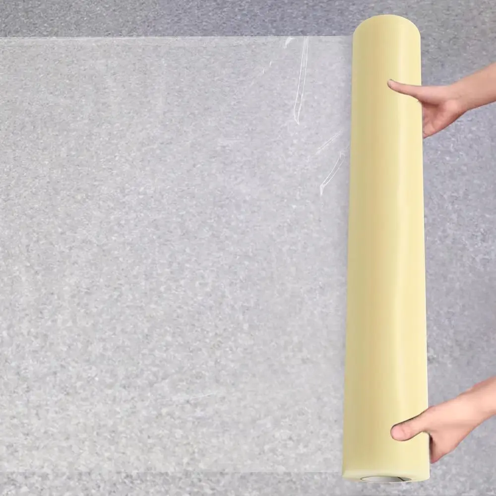 

Self-Adhesive Clear Plastic Carpet Protector Film, 36 x 500', Heavy-Duty Waterproof Stair Cover Tape