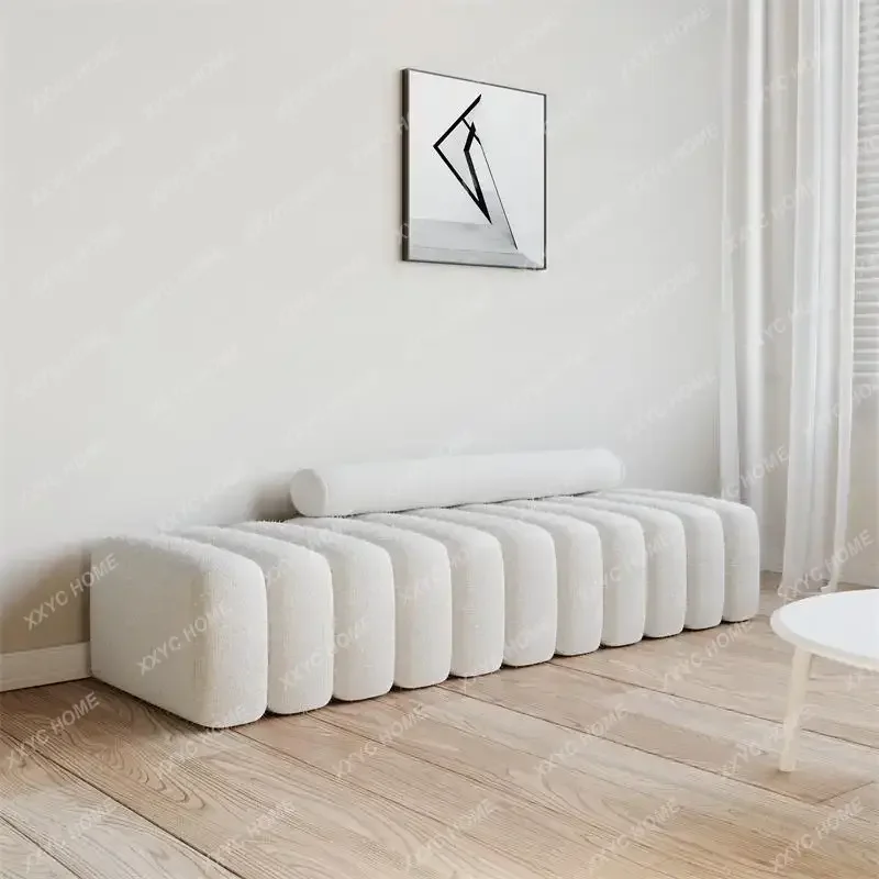 D132  fabric sofa long strip art porch shoe change stool cream wind bed tail stool