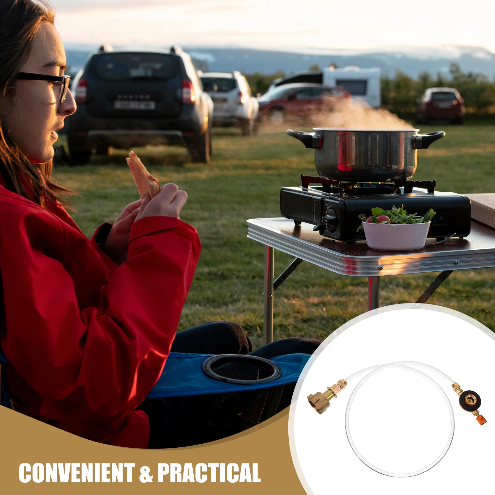 

Camping Stove Gas Tank Adapter Hose Cylinder Converter Burners Refill Adapters Connector Inflation Valve Outdoor