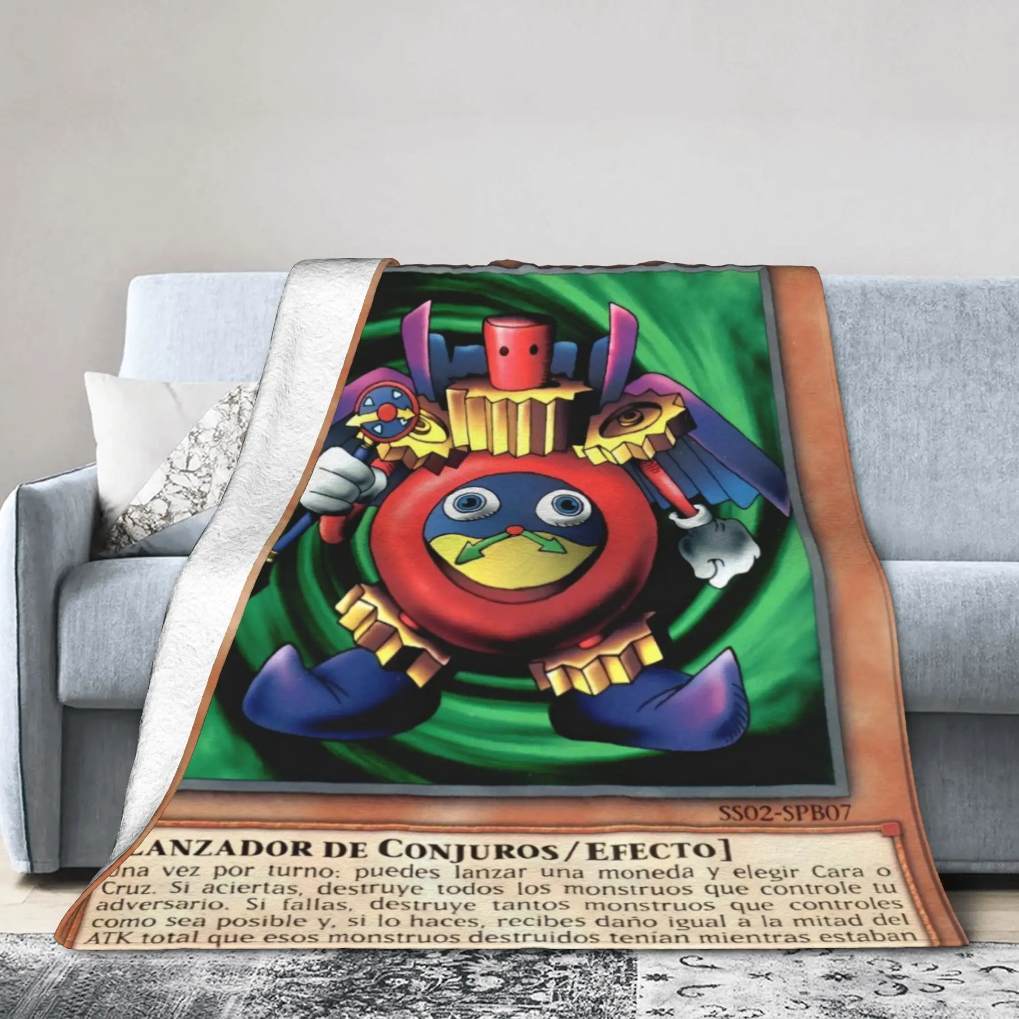 Anime Yu Gi Oh Card Wool Blankets  Fashion Throw Blanket for Home Hotel Sofa  125*100cm Rug Piece