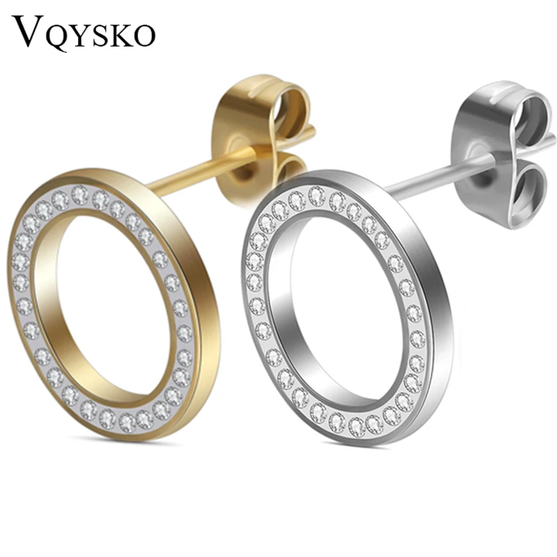 Kolczyki ze stali nierdzewnej 316L kryształowe kolczyki dla kobiet Joyas Brincos Bijoux biżuteria kolczyki moda