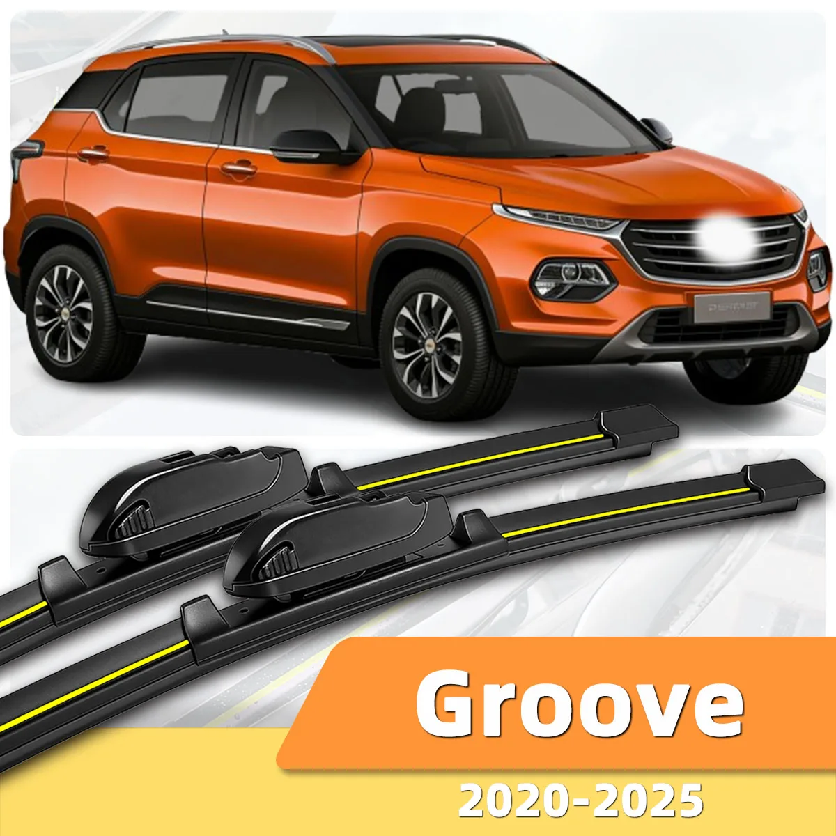 

2 шт. автомобильных дворников для лобового стекла, подходят для Chevrolet Groove (2020-2025), всепогодные, высококачественные, прочные щетки стеклоочистителя
