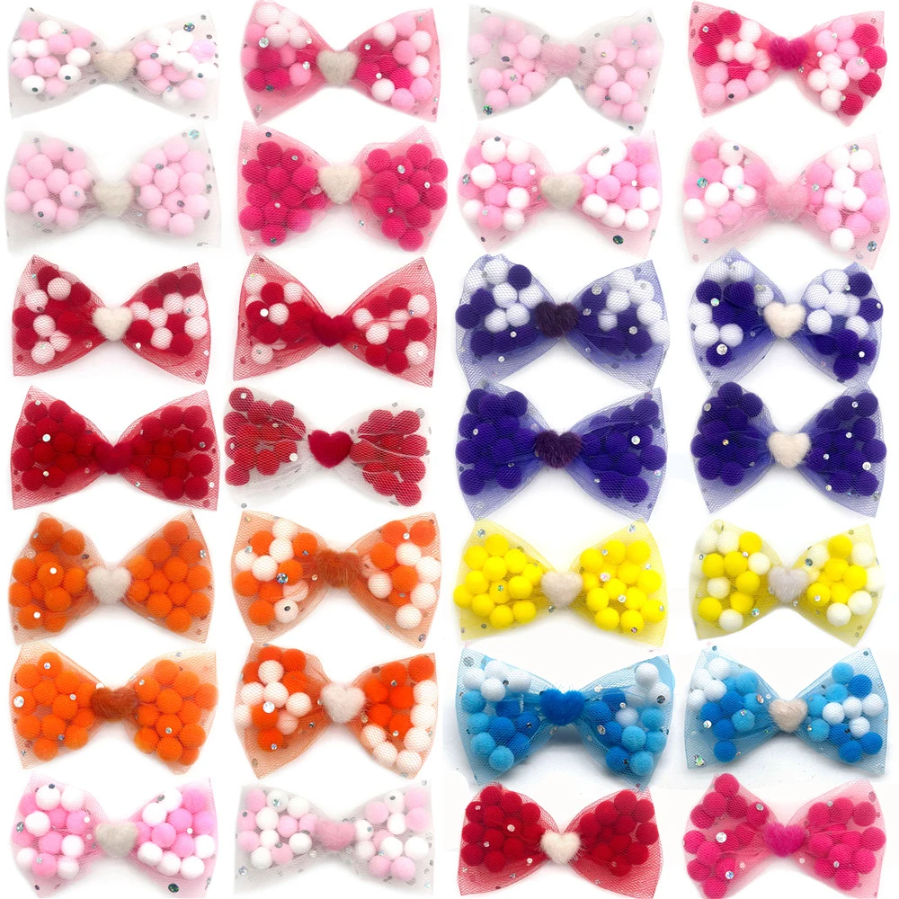 

30/50pcs Valentine's Day Ball Style Bow Tie Dog Cat Collar Accessories Slide Collar Pet Dog Puppy Grooming Bows