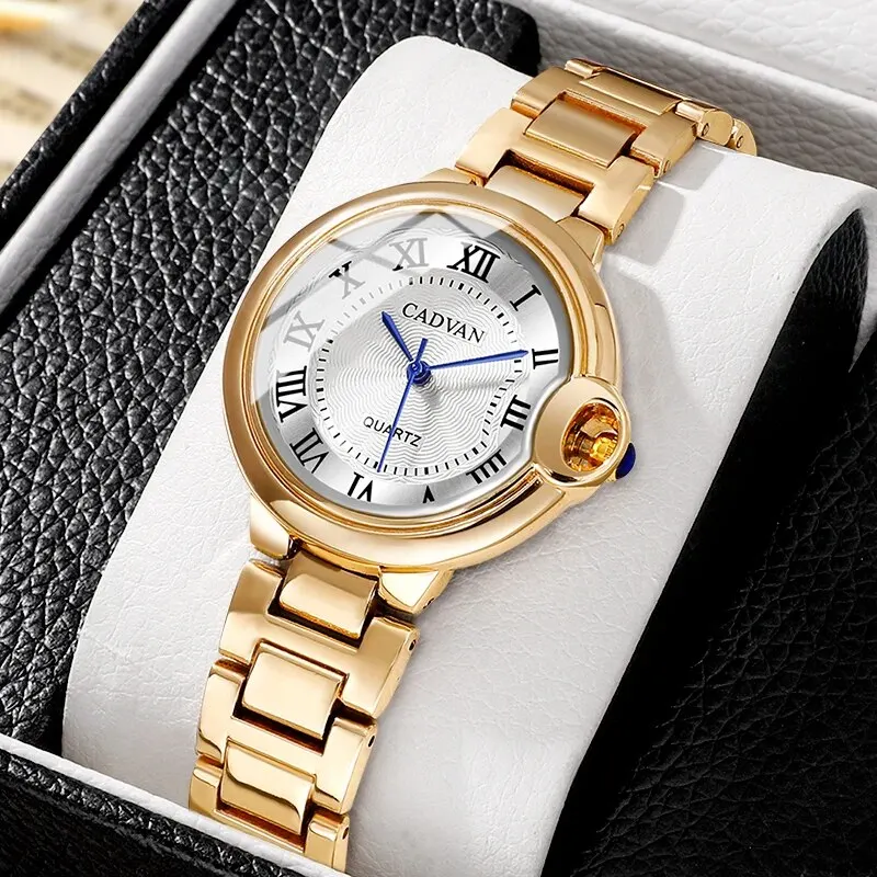 Women Golden Watches Female Clock Ladies Stainless Steel Quartz Wrist Watches Luxury Brand Womens Bracelet Watches Holiday Gifts