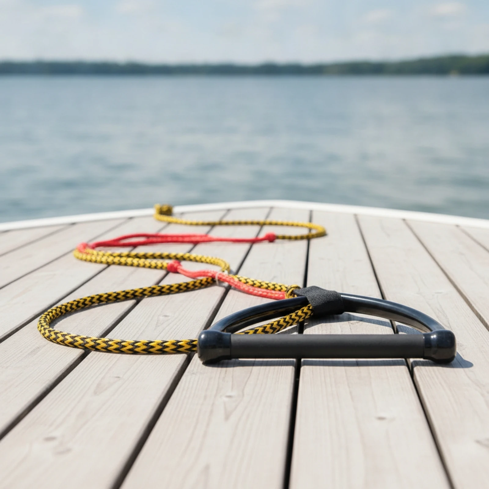 Tow Rope with Handle Coiled Watersports Rope Tangleunrestricted Heavy-Duty for Wakeboarders, Water Sports, Boating