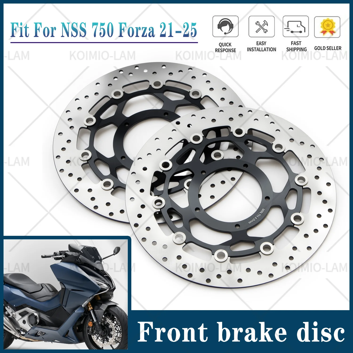 Fit For HONDA Forza 750 NSS750 2021 - 2026 Motorcycle Floating Front Brake Disc Rotor FORZA750 2022 2023 2024 2025