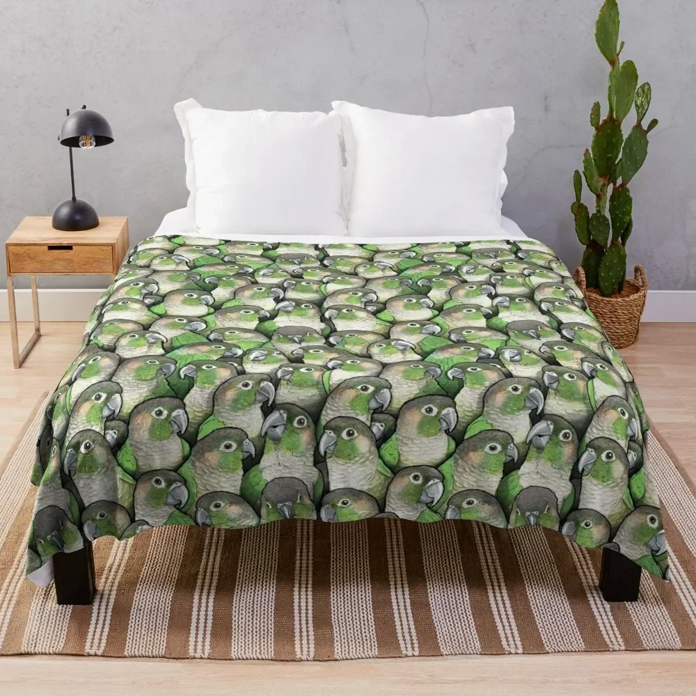 Green-cheeked Conures Throw Blanket Decoratives Thins Plaid on the sofa Blankets