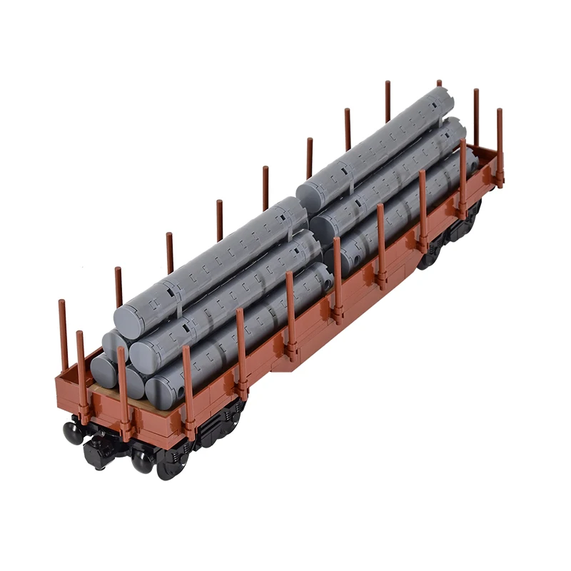 MOC Creative Expert Ideas City 4-axle carriage Express Bricks Building Blocks DIY Toys for children gift