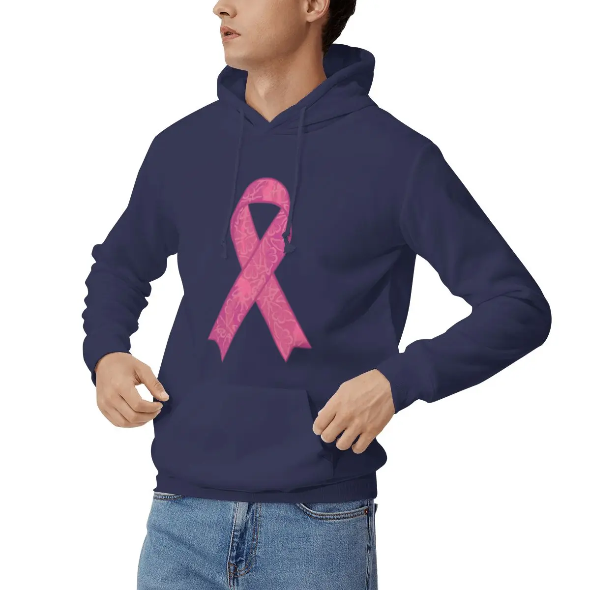 Pink Ribbon Breast Cancer Awareness Hoodies Men Women Casual Pullover Sweatshirts Harajuku Long Sleeve Streetwear Autumn Winter