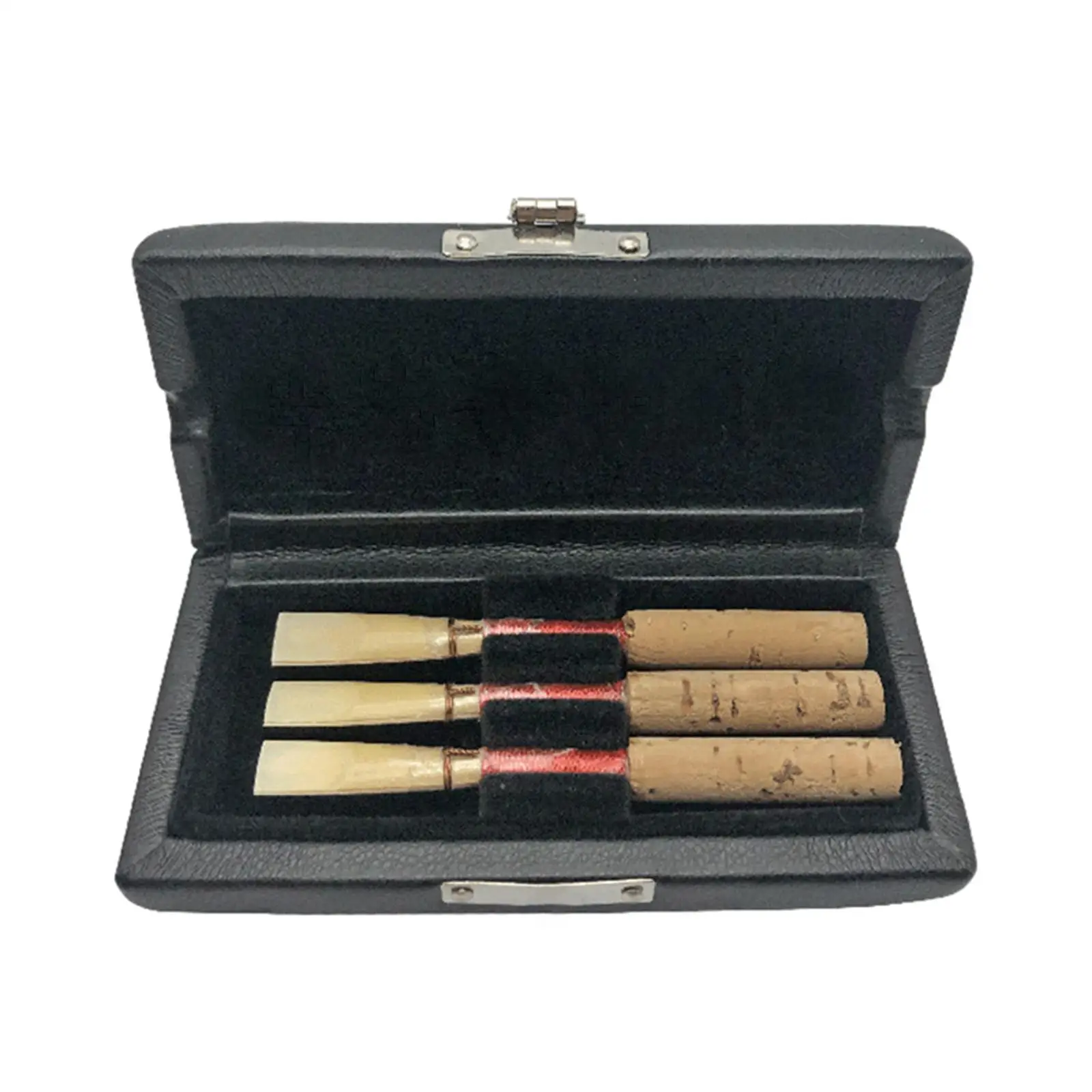 Black Oboe Reed Storage Case PU Leather Layer Holder Padded Carrying Box for Music Accessories Gift Use