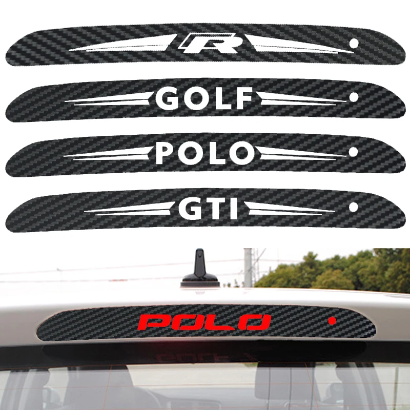 Carbon Fiber Car High Brake Lights Lamp Sticker For Volkswagen GTI R-Line Polo T5 Golf Passat Scirocco Jetta Beetle Tiguan