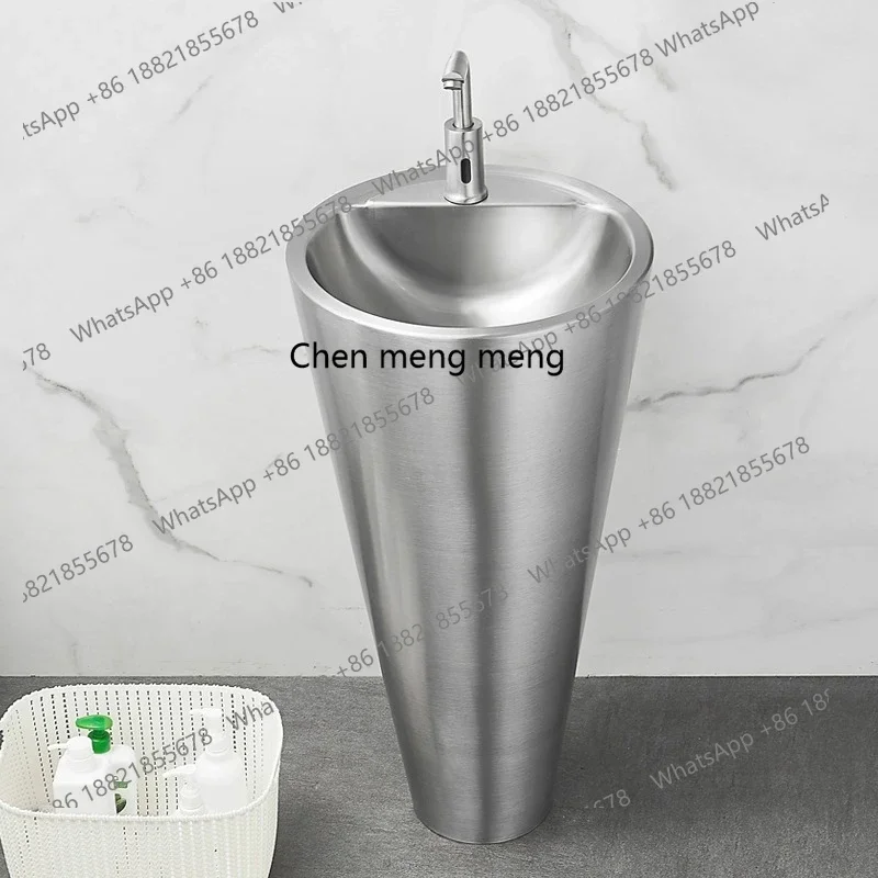 A139 Stainless steel column basin integrated floor-to-ceiling washbasin outdoor outdoor washbasin bar washbasin