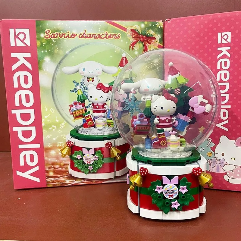 

Keeppley Sanrio Building Block Music Box, Hello Kitty and Cinnamoroll Toy, Gift for Girls