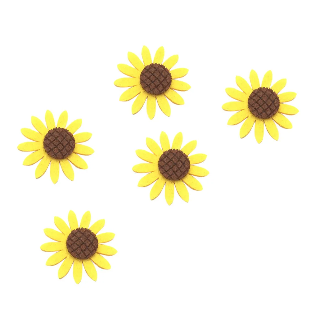

36Pcs Sunflower Corsage Detailed Craft Flower Sticker DIY Fashion Pin for Women Jackets Hats Bags Bright Yellow