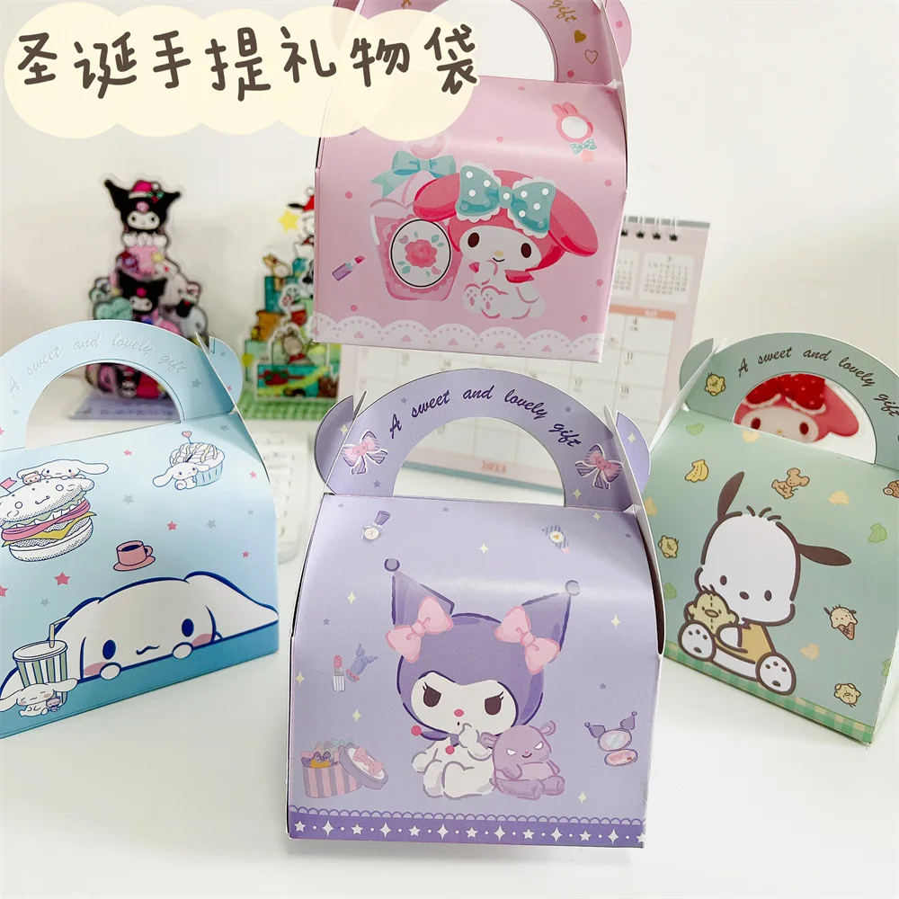 

Sanrioed Kawaii Kuromi My Melody Cinnamoroll Cartoon Christmas Tote Gift Bag Anime Girl Heart Cute Holiday Candy Paper Bag Toys