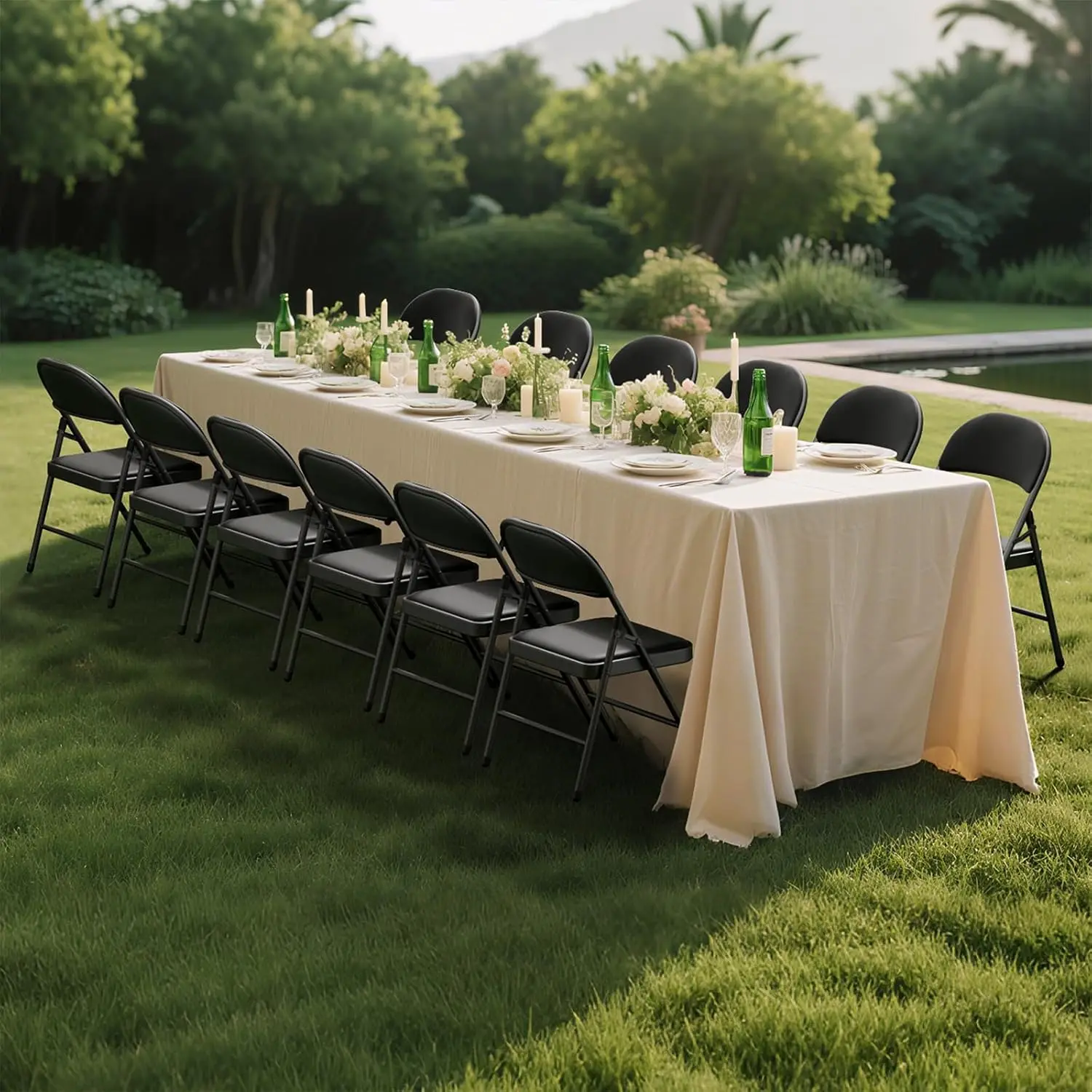 Pu Leather Portable Stackable Commercial Foldable Chair for Party Event Office Wedding Indoor Outdoor 350lb Capacity