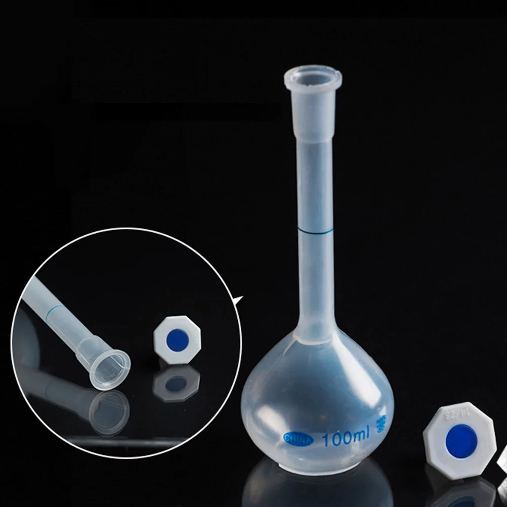 2pcs 100Ml Capacity Bottle Volumetric Flask Premium Plastic Liquid Container For Toner Laboratory Home Use Empty Dispenser