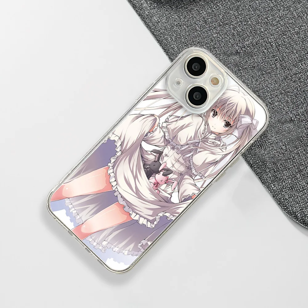 Casing ponsel Yosuga no Sora, penutup isap magnetik transparan untuk IPhone 15 14 13 12 11