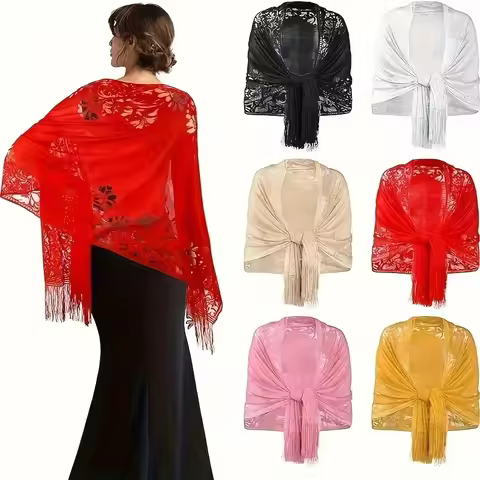 Women's Scarf Classic Hollow Lace Scarf Bridesmaids Evening Dress Shawl Wedding Dress Ball Shawl Women