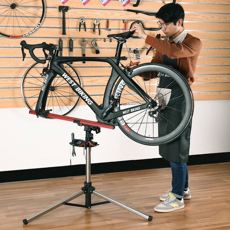 غرب ركوب الدراجات دراجة المهنية إصلاح حامل قابل للتعديل سبائك الألومنيوم أضعاف تخزين عرض موقف الطريق دراجة غسل الدراجة الرف