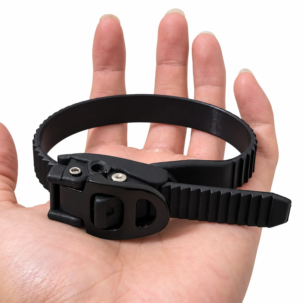 28cm Adjustable Reusable Ratchet Strap Heavy‑Duty Grip Lock Buckle Outdoor Multi‑Purpose Tie Down Fastening Tie for Secure Bundl