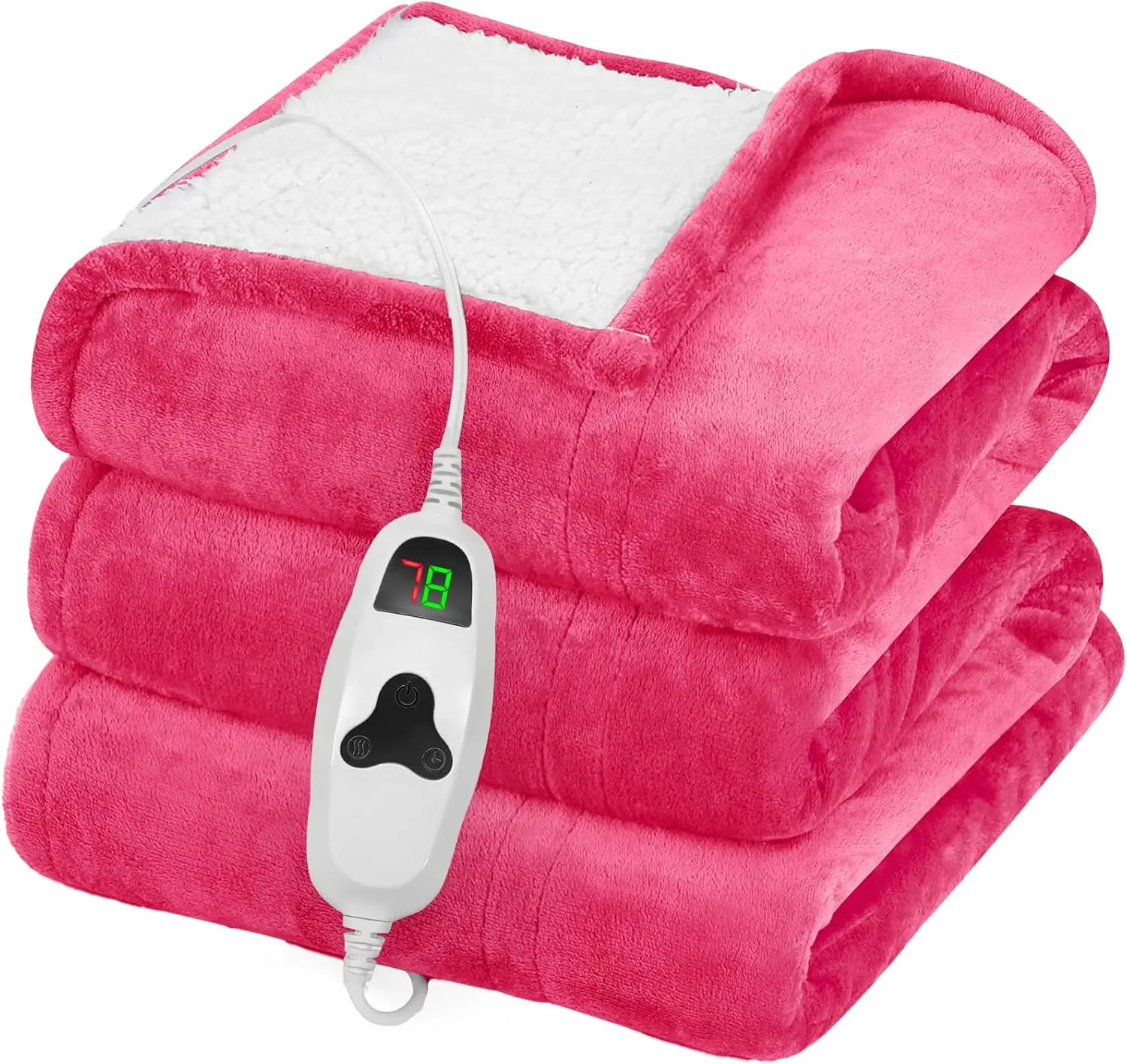 

Electric Heated Throw Blanket 50x60 Inch, 10 Heat Levels Auto-Off, Fleece Soft Coral Pink Gift for Women