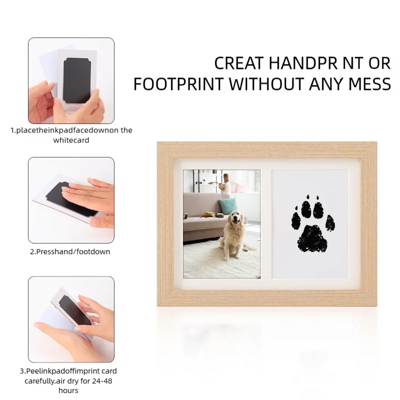 Pet Paw Print Commemorative Ink Pad，Dog or Cat Pet Owner Keepsake，DIY Inkless Handprints and Pet Pawprint Impression Making Kit