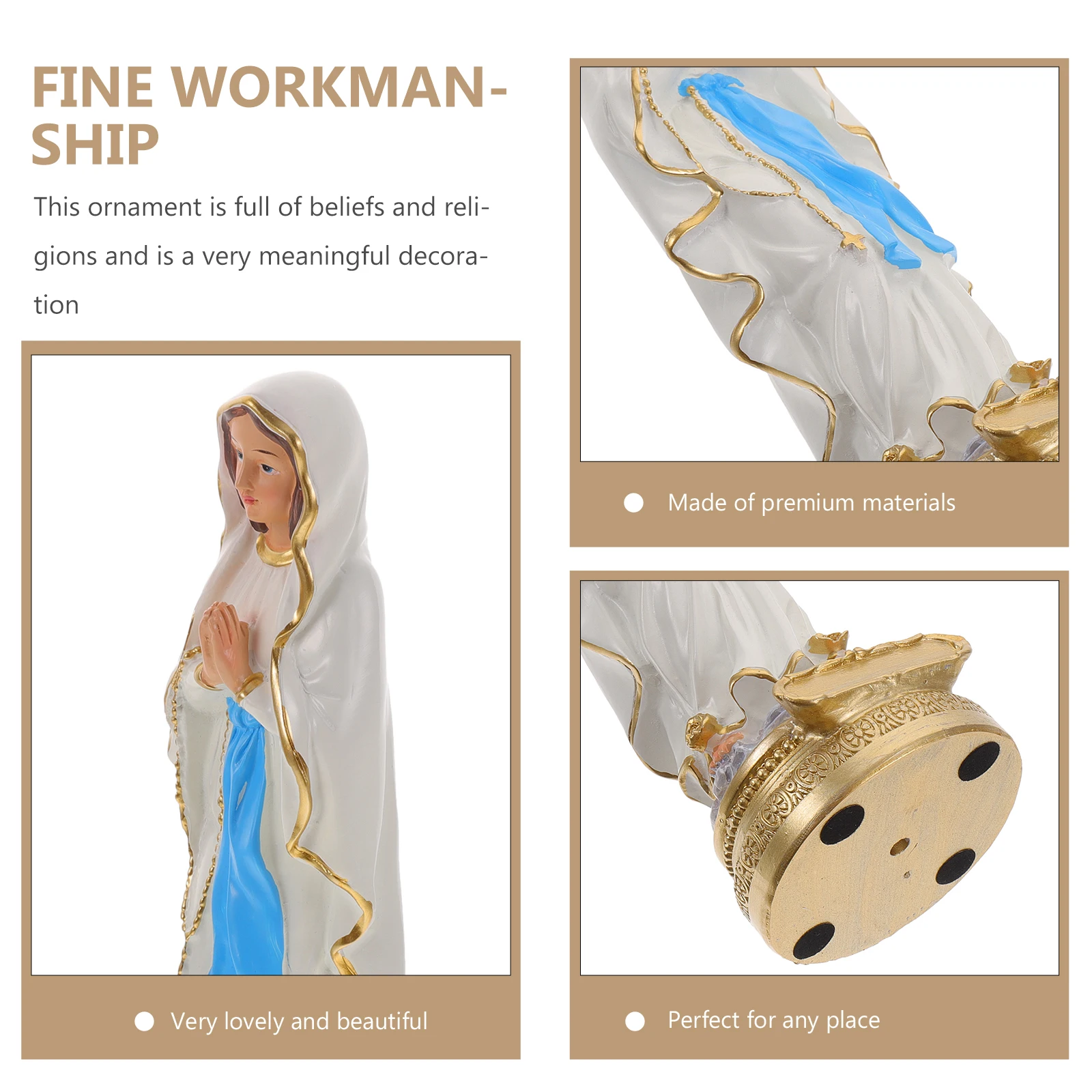 

Resin Virgin Statue Religious Desktop Adornment Catholicism Decoration Mini Figurine Bookcase nament