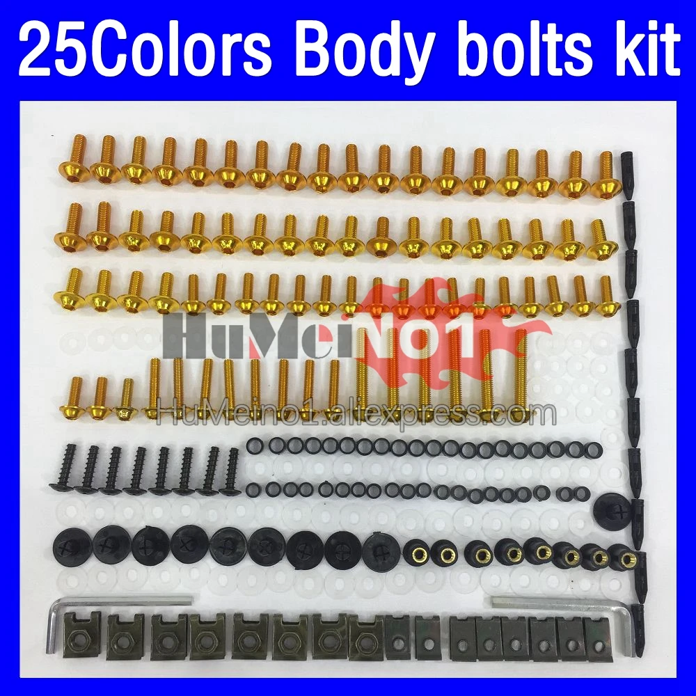 268ps Fairing bolts full screw kit For YAMAHA Thundercat YZF 600R YZF600R 04 05 06 07 2004 2005 2006 2007 Body bolt screws Nuts