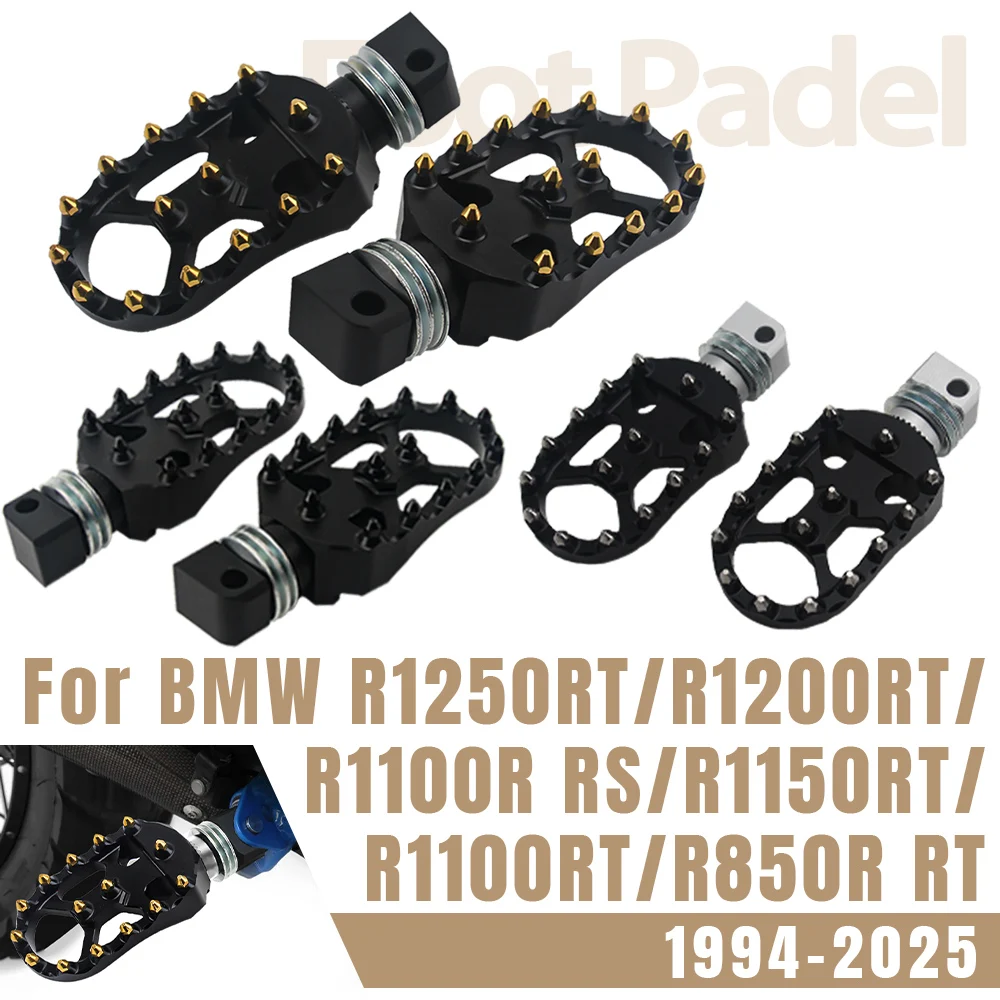 Motorcycle Footrest Aluminum Wide Foot Pegs Rests Rear Footpeg Pedals For BMW R1250RT R1200RT LC R1100RS R1150RT R850R 1994-2025