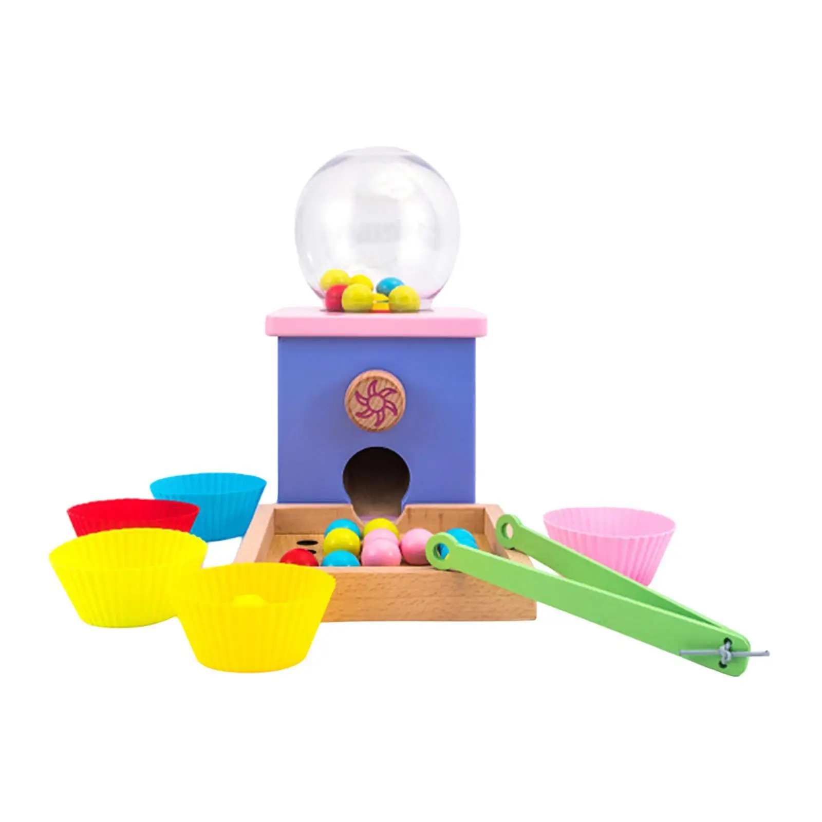 Candy Machine Bead Clip Spiel, Montessori Spielzeug, Früherziehung Spielzeug, Feinmotorik Holz Farbsortierung Spielzeug Bälle in Tassen für Kinder