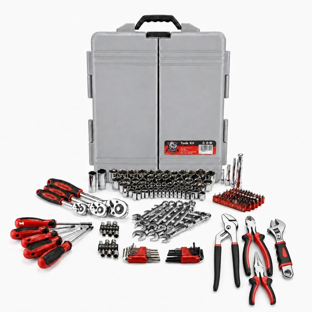 205-Piece Ratchet Wrench Tool Set SAE/Metric Socket Kit with Carry Case