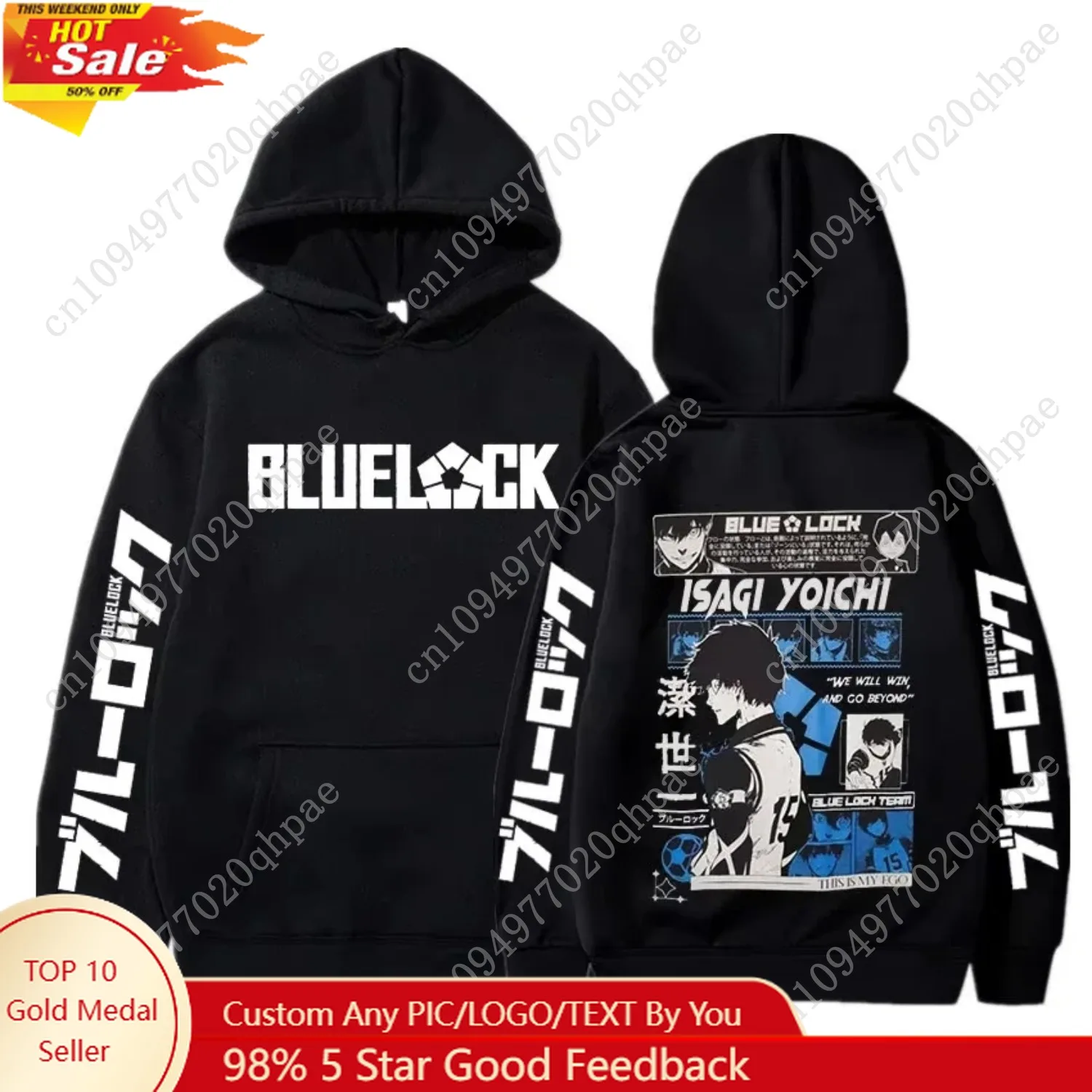 

2025 Anime Blue Lock Isagi Yoichi Printed Hooded Men Women Hot Manga Printed Hoodies Streetwear Harajuku