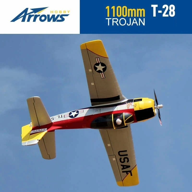 Blue Arrow 1100mm T-28 Remote Control Model Fighter Assembled Aircraft Model Fixed Wing Remote Control Like Real Aircraft PNP