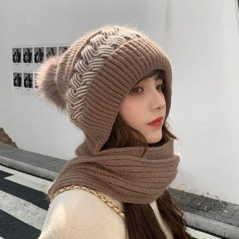 Windproof Winter Ski Hat Outdoor Wearing All- Lovely Knitting Thickening Hat All- Lovely Knitting Thickening Hat