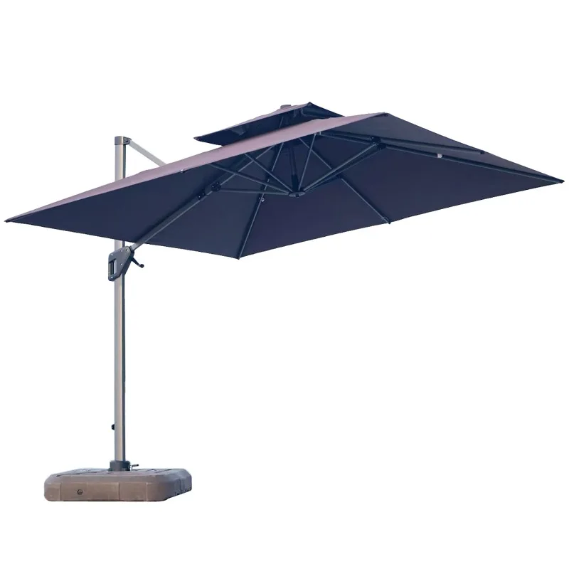 

Parasol Courtyard Umbrella Garden Villa Solar Light Strip Terrace Garden Roman Outdoor Sun Umbrella with Light