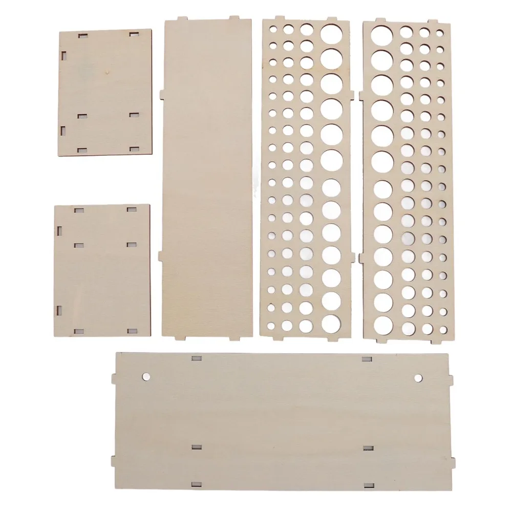 1pcs Wooden 69 Holes Paintbrush Holder Wall Mountable Multipurpose Brush Stand Rack Artist Brush Organizer For Pencils Storage