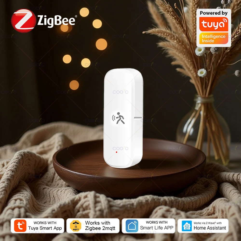 

Tuya Zigbee 10G 4 в 1, датчик движения человека, радарный детектор MmWave с яркостью, датчик температуры и влажности, поддержка Zigbee2MQTT