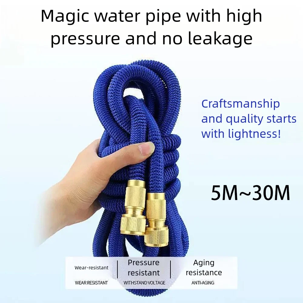 Telescopic Water Hose High-Pressure Car Wash Water Gun Household Washing Car Watering Tool Durable and Easy to Store Magic Hose