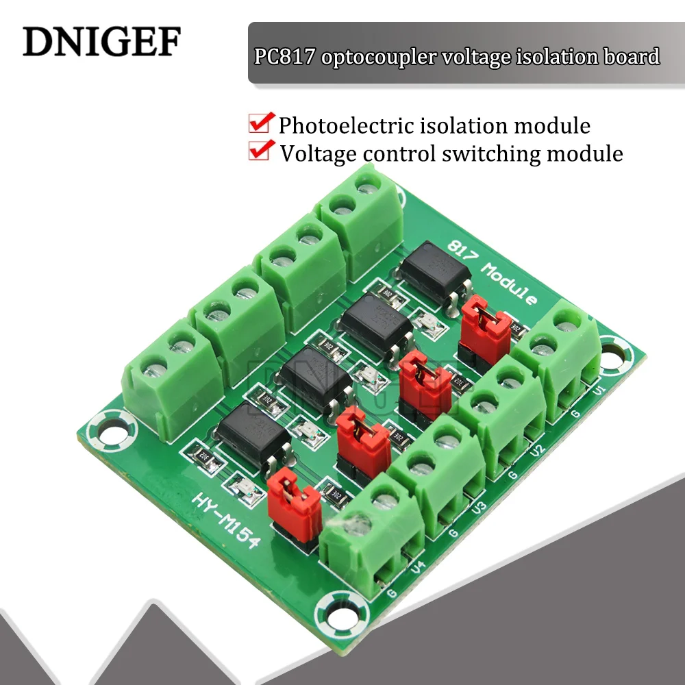 PC817 Modulo a 4 canali Scheda di isolamento accoppiatore ottico Modulo adattatore convertitore di tensione Modulo isolato fotoelettrico driver