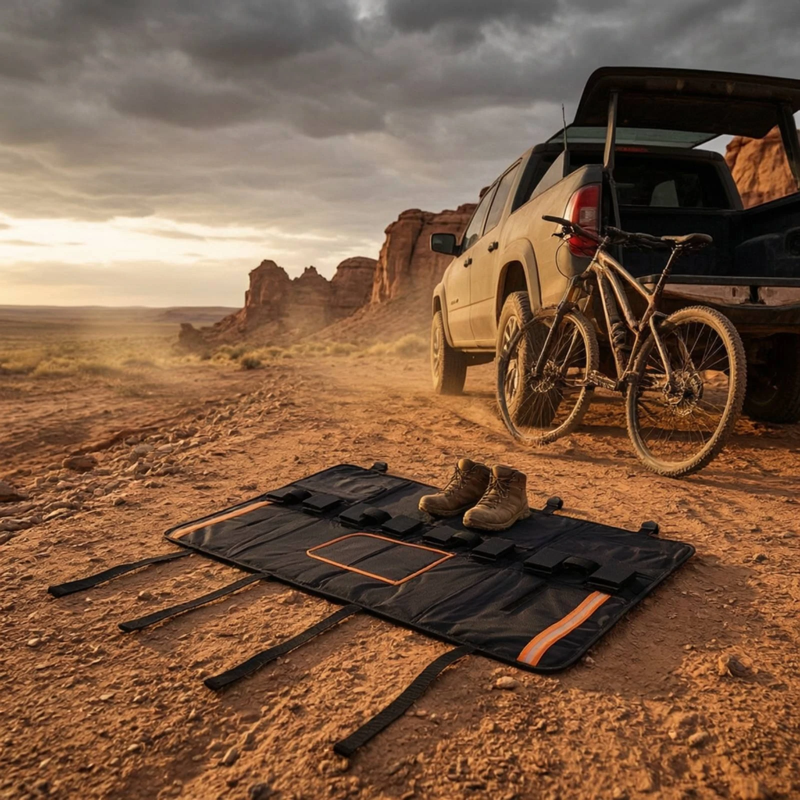 Bike Tailgate Pad Secure Tailgate Cover with Straps Bike Transport Pad Heavy-Duty Cushioned for Cyclists, Pickup Truck