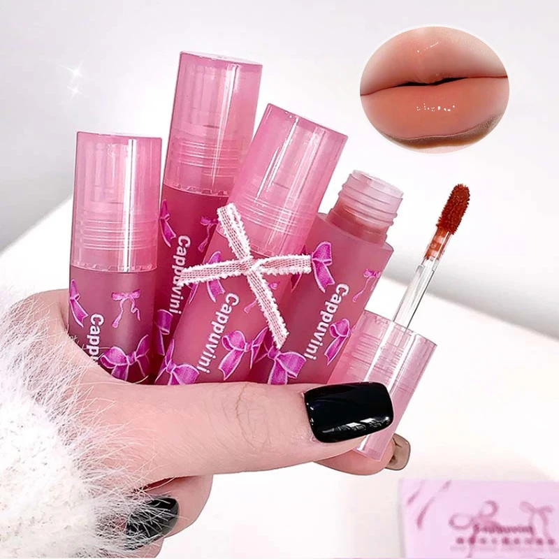 Cappuvini Butterfly Lip Gloss - Mirror Glossy & Velvet Matte Finish, Long-Lasting Plumping Effect, Youthful Look,