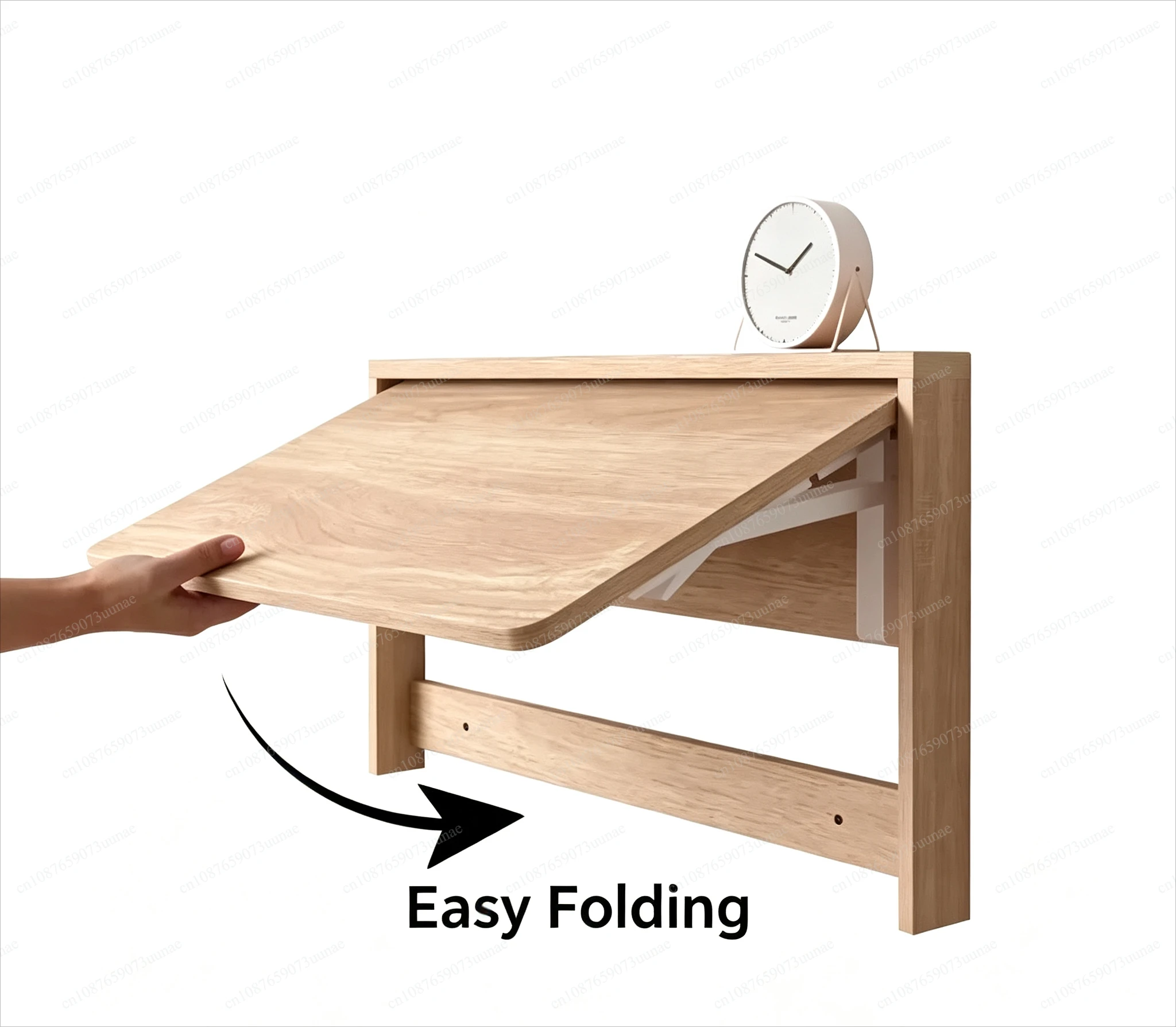 Multifunctional Invisible Solid Wood Wall‑Mounted Folding Desk With Storage Cabinet Small Computer Study Table For Small