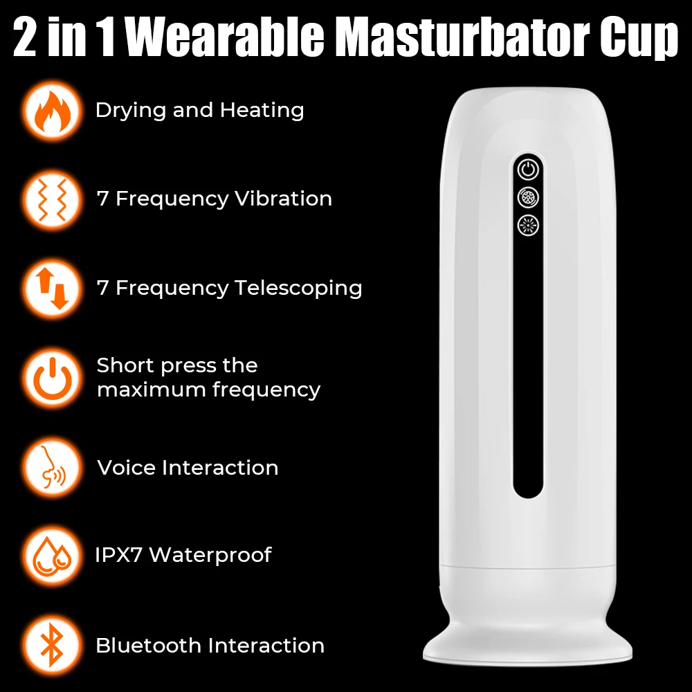 Strapon Male Masturbator Automatic Stretching Vibrators Artificial Vaginal For Men 18 Penis Pump Exerciser Glans Sucker Sex Toys