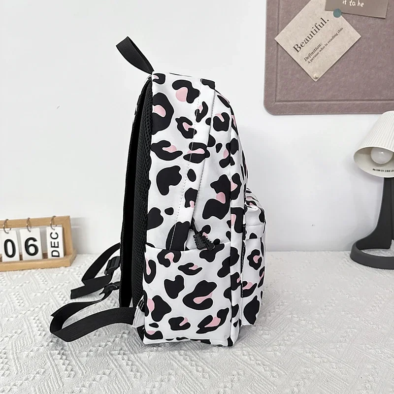 Fashion School Backpack for Young Women Cow Dot Print Small Travel Viral Backpack Youth School Backpack Waterproof School Bag