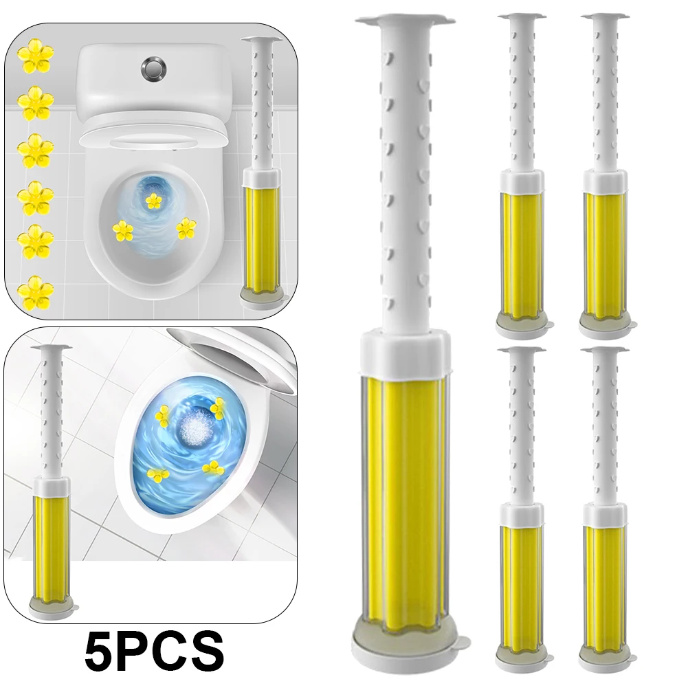 

5 шт. гель-дезодорант для чистки унитаза без следов для очистки аромата для ванной комнаты (лимон)